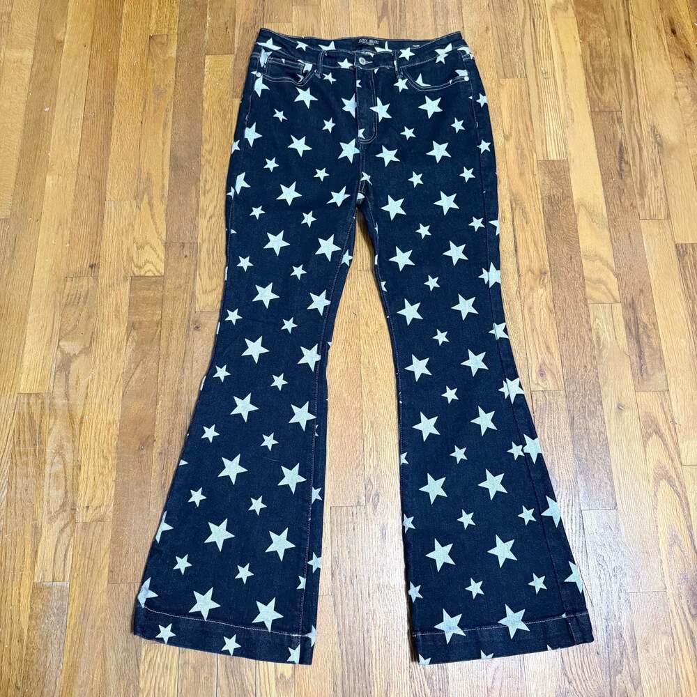 Judy Blue All Over Star Print Flare Jeans JB88662 size 15/32